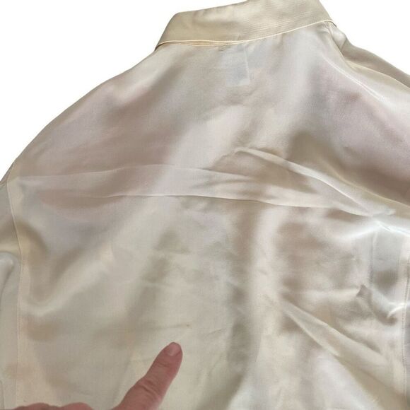 Vintage 1980’s Silk Blouse Paul Stanley Secretary Button Up Size 6 Cream, D23 - Picture 7 of 9